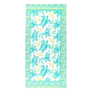 Printed Beach Towel in Turtally Cool