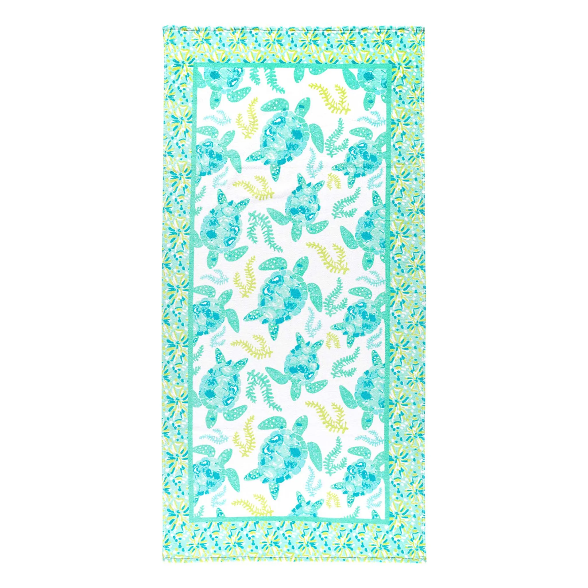 Printed Beach Towel in Turtally Cool