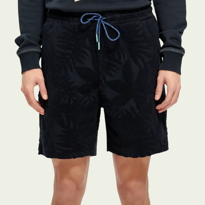 Printed Jacquard Shorts (Navy)