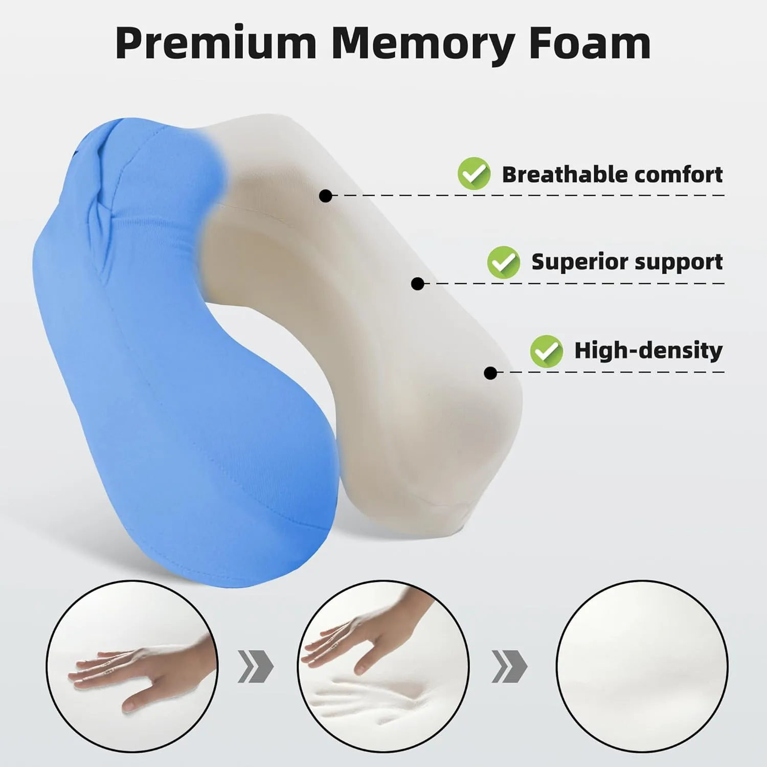 Privacy-Friendly Hooded Travel Pillow for Kids & Adults, Sensory-Friendly, Memory Foam Neck Support for Airplane, Car & Train, Breathable Fabric, Portable, Ultimate Comfort