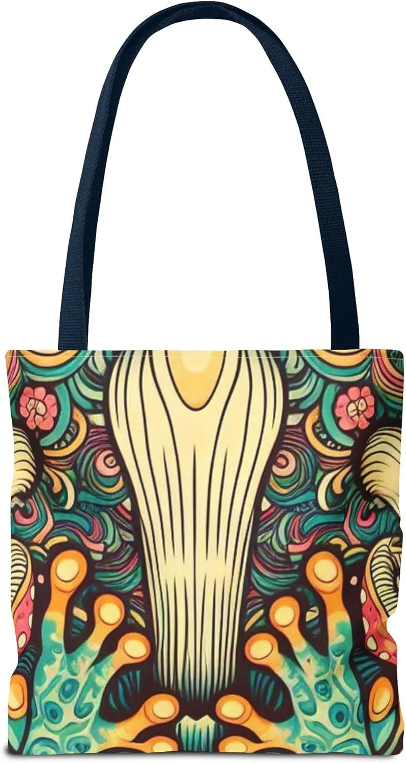 Psychedelic Frog Tote Bag – Trippy Hippy Style Eco-Friendly Reusable Shopping Bag for Women