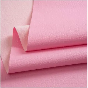 PU Fabric Leather140 X 100 cm, Leatherette Faux Leather Upholstery Crafts DIY Sewings Sofa Handbag Car Seat Hair Bows Decorations(Pink,1.4X4m)