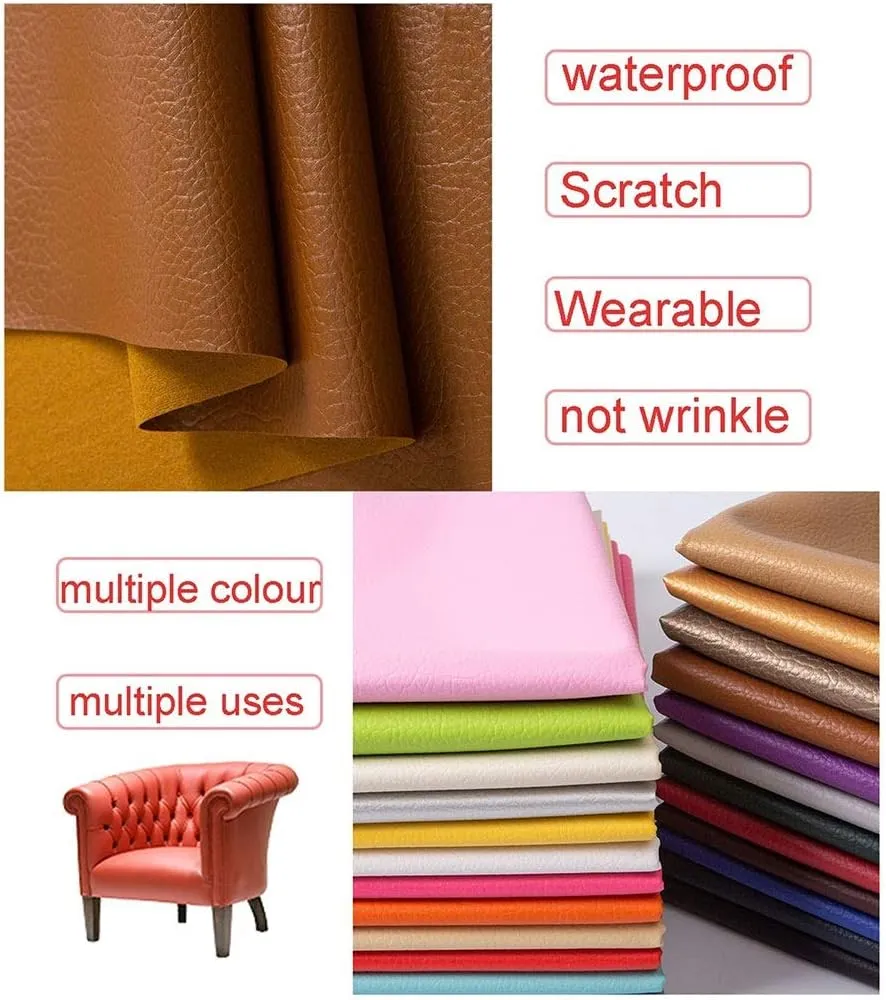 PU Fabric Leather140 X 100 cm, Leatherette Faux Leather Upholstery Crafts DIY Sewings Sofa Handbag Car Seat Hair Bows Decorations(Pink,1.4X4m)