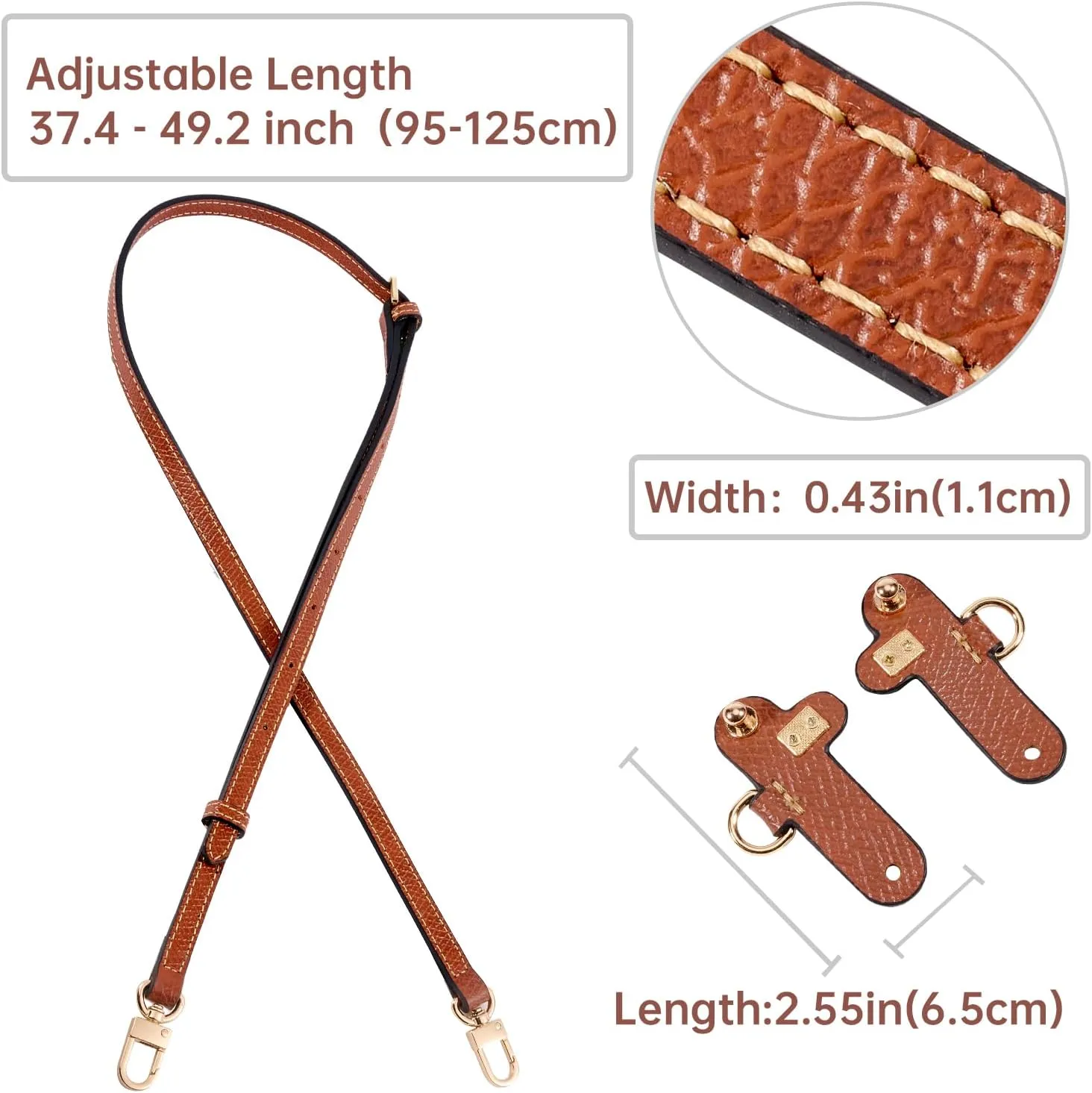 Purse Straps Kit Replacement with Multi-Pocket Waterproof Handbag Organizer Insert Compatible with Mini Longchomp Tote Bag