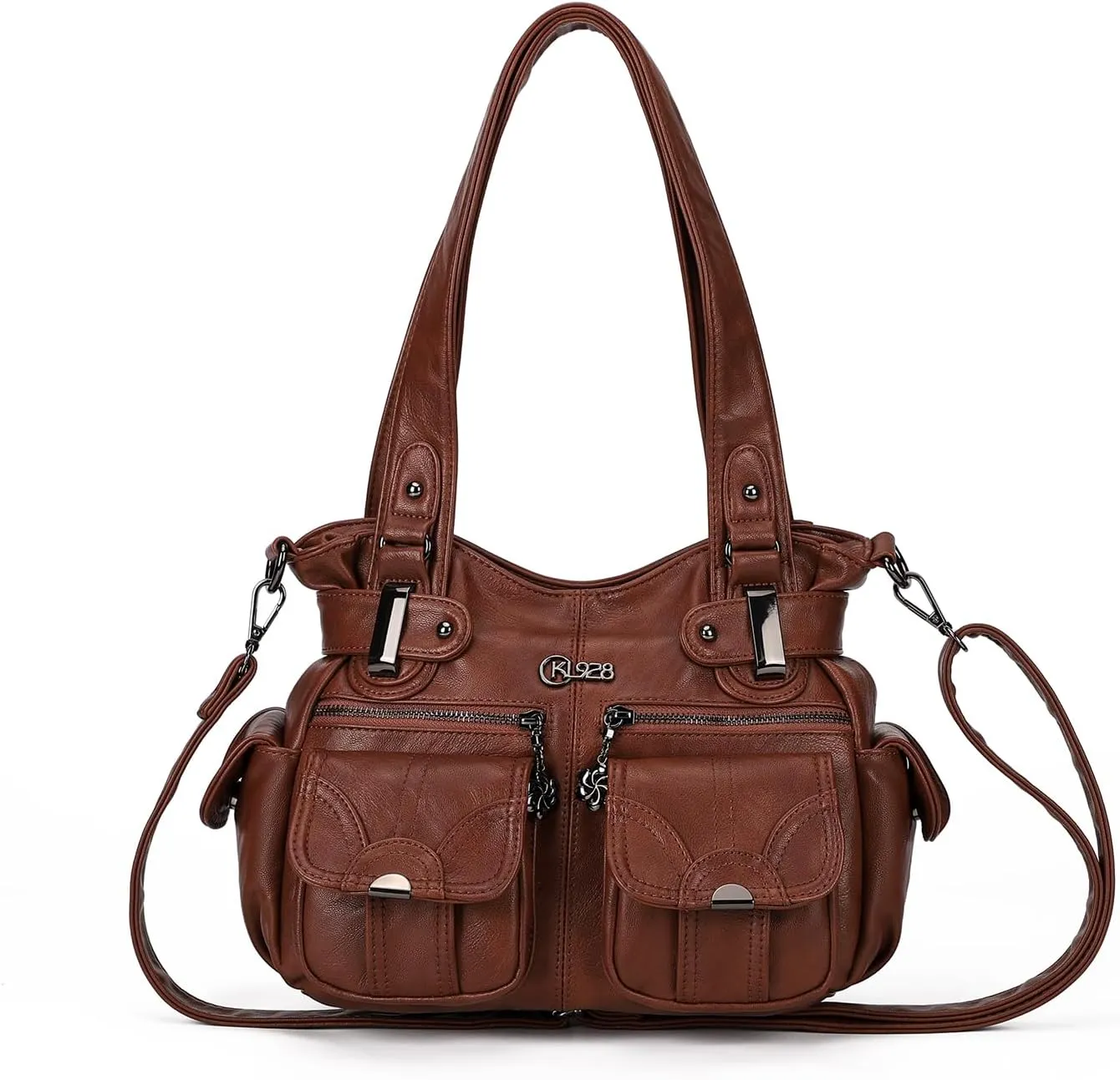 Purses and Handbags for Women Large Hobo Shoulder Bags Soft PU Leather Multi-Pocket Tote Bag