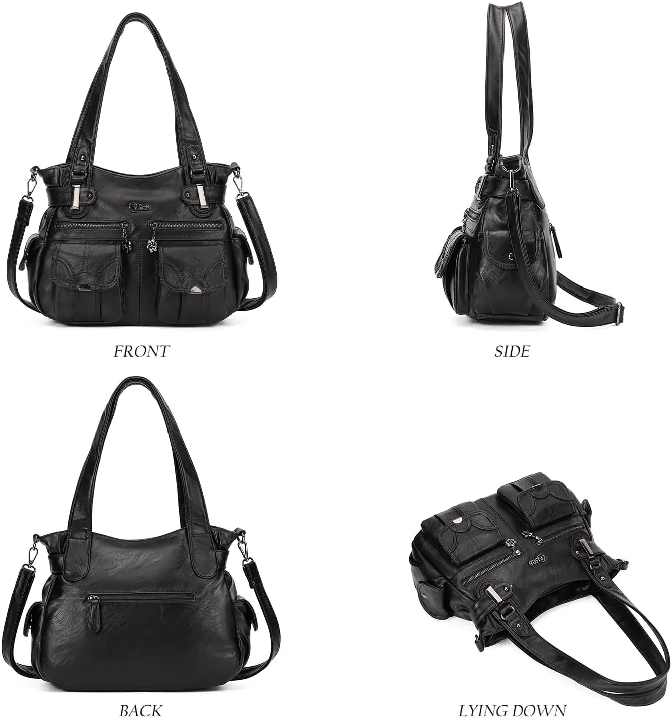 Purses and Handbags for Women Large Hobo Shoulder Bags Soft PU Leather Multi-Pocket Tote Bag