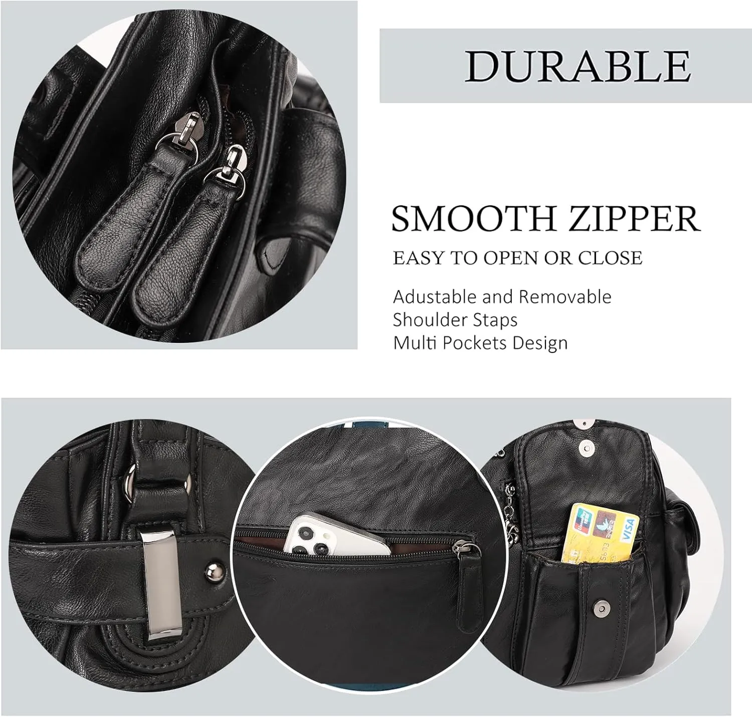 Purses and Handbags for Women Large Hobo Shoulder Bags Soft PU Leather Multi-Pocket Tote Bag