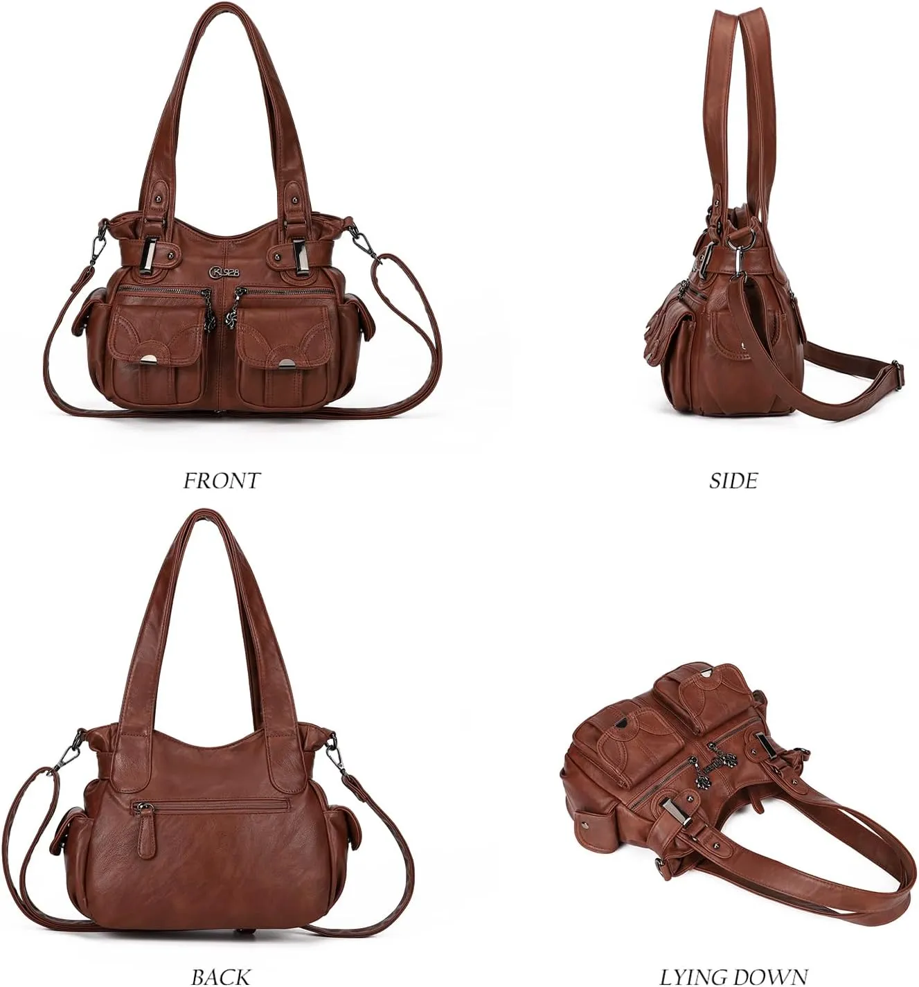 Purses and Handbags for Women Large Hobo Shoulder Bags Soft PU Leather Multi-Pocket Tote Bag