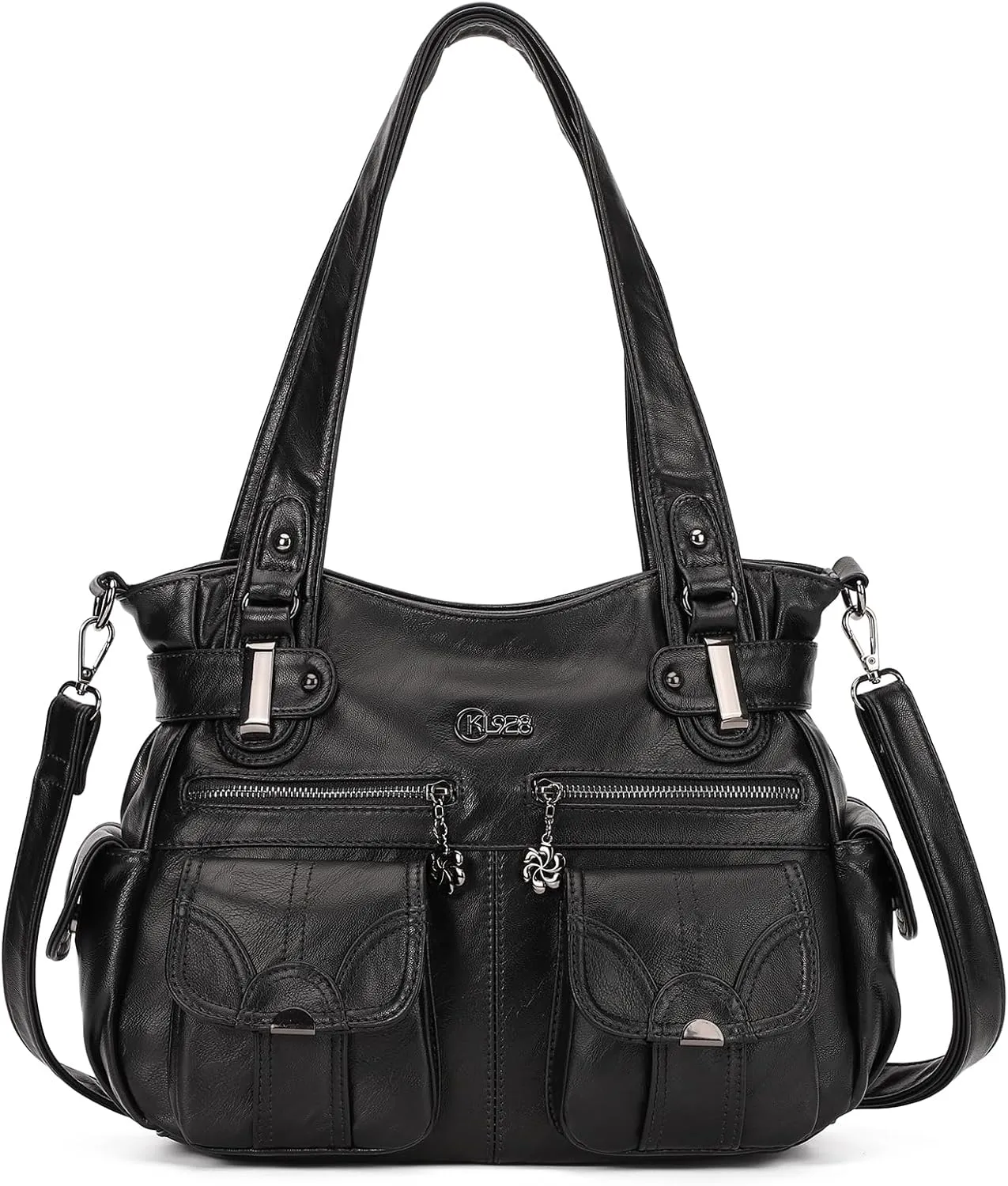 Purses and Handbags for Women Large Hobo Shoulder Bags Soft PU Leather Multi-Pocket Tote Bag