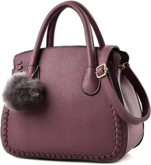 Purses and Handbags for Women PU Leather Top Handle Satchel Ladies Shoulder Tote Bags(Black)