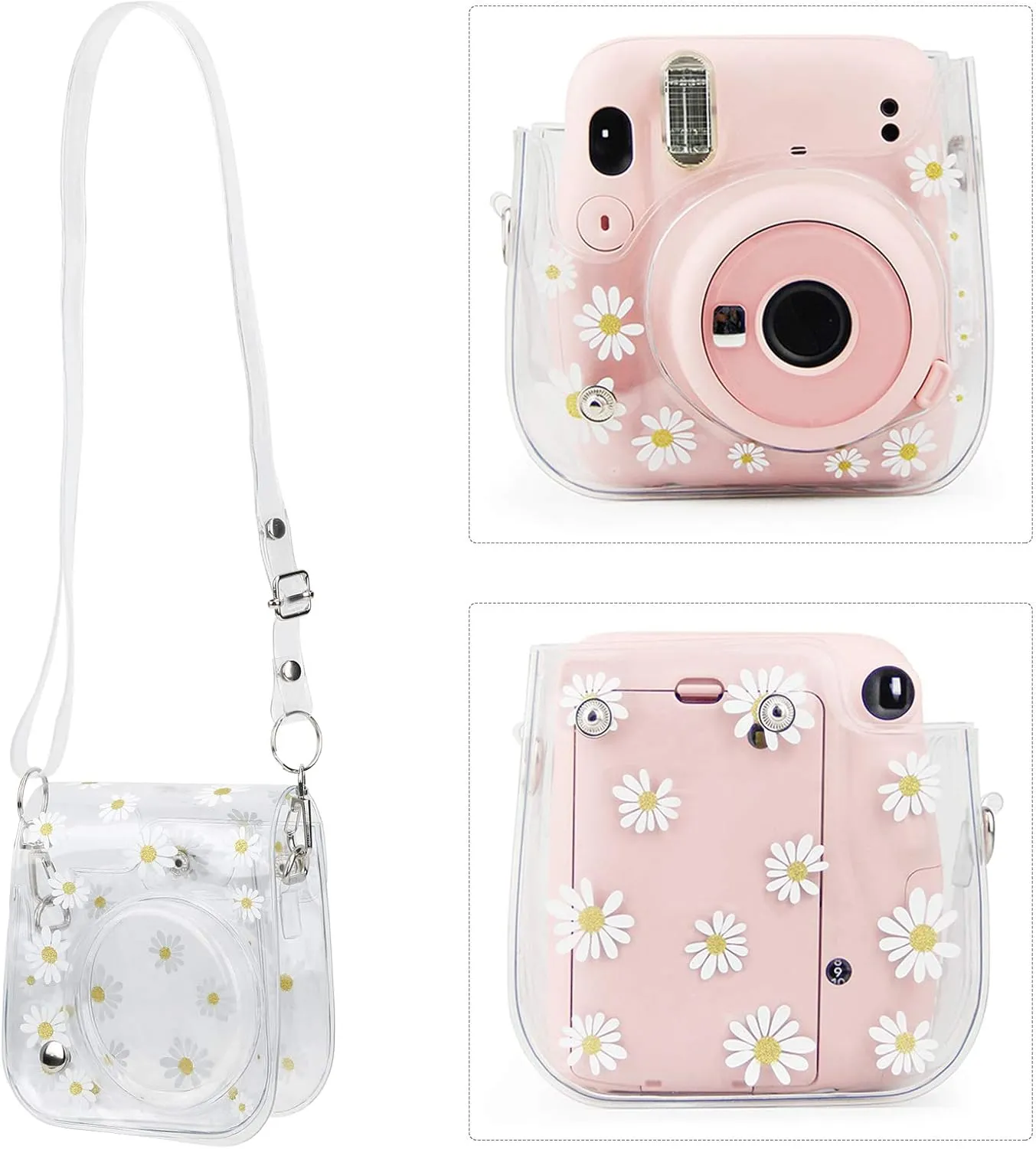 PVC Transparent Camera Bag, Camera Case with Shoulder Strap, for Fujifilm Instax Mini 11/9/8 Camera default