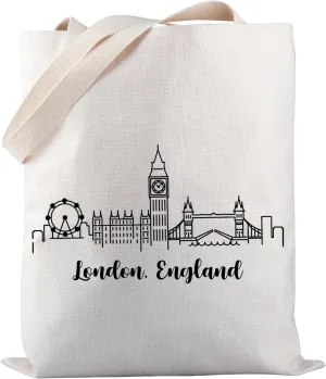 PWHAOO England Travel Tote Bag London England Tote Bag London Vacation Tote Bag World Traveler Gift