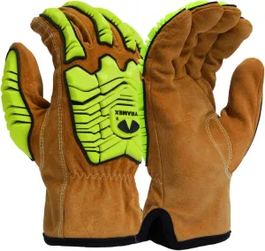 Pyramex GL4004CKB Series Pigskin Safety Gloves With Level 2 Impact Protection ANSI Cut A6 Size Medium
