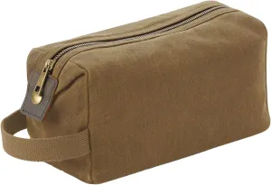 Quadra Heritage Washed Leather Accents Toiletry Bag (One Size) (Desert Sand)
