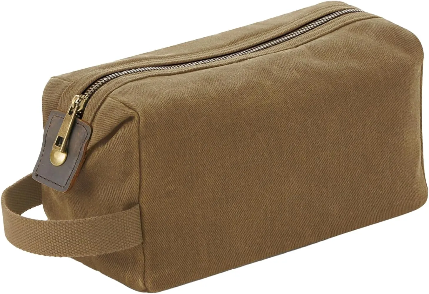 Quadra Heritage Washed Leather Accents Toiletry Bag (One Size) (Desert Sand)