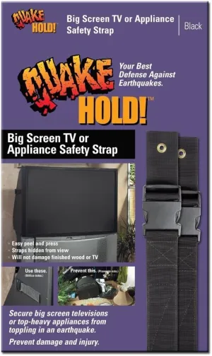 QuakeHOLD! 4508 Big Screen TV & Appliance Safety Strap, Anti-Tip Adhesive Straps, Earthquake, Fire, Flood Protection, for TVs and Furniture, Child Proofing for Home Safety, Easy Installation