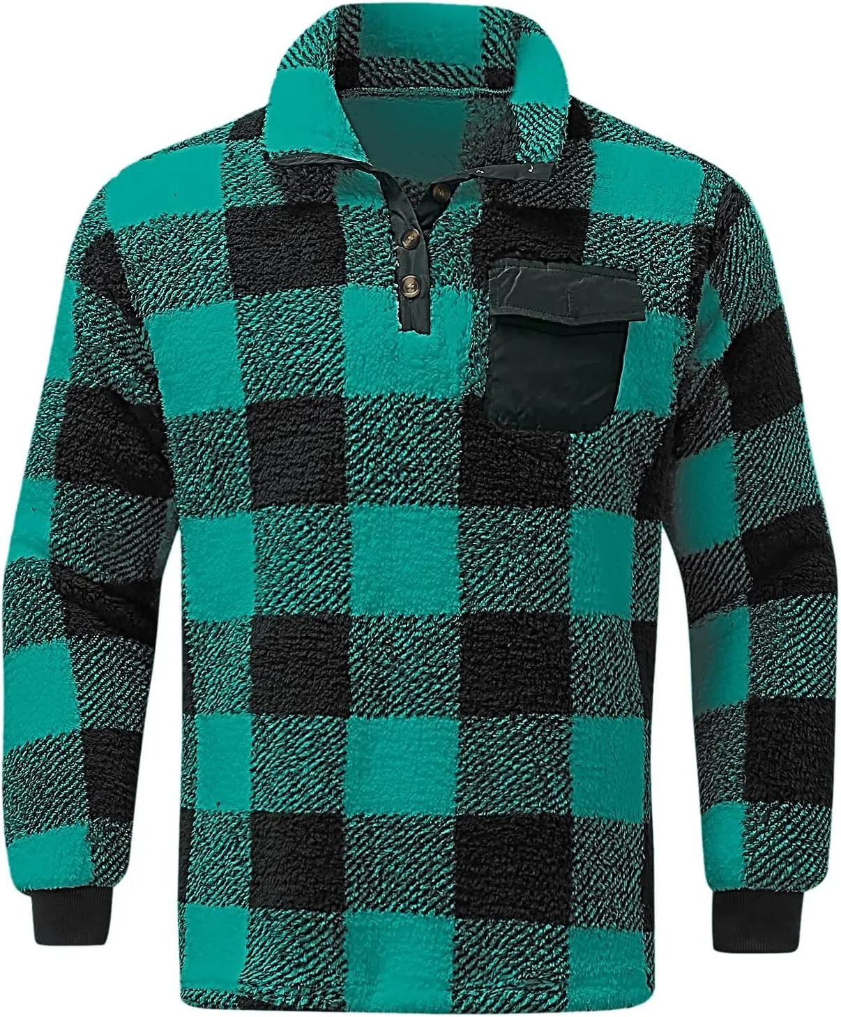Quilted Lined Flannel Shirt Jacket for Men Hooded Zipper Pocket Long Sleeve Shirt Patchwork Flannel Shirt for Men