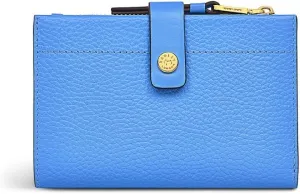 RADLEY London – Rivington -Leather Medium Bifold Wallet - Multi-Card Holder with Zipper Pocket - Slim Wallet for Women (AZURE)