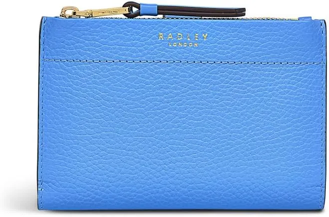 RADLEY London – Rivington -Leather Medium Bifold Wallet - Multi-Card Holder with Zipper Pocket - Slim Wallet for Women (AZURE)