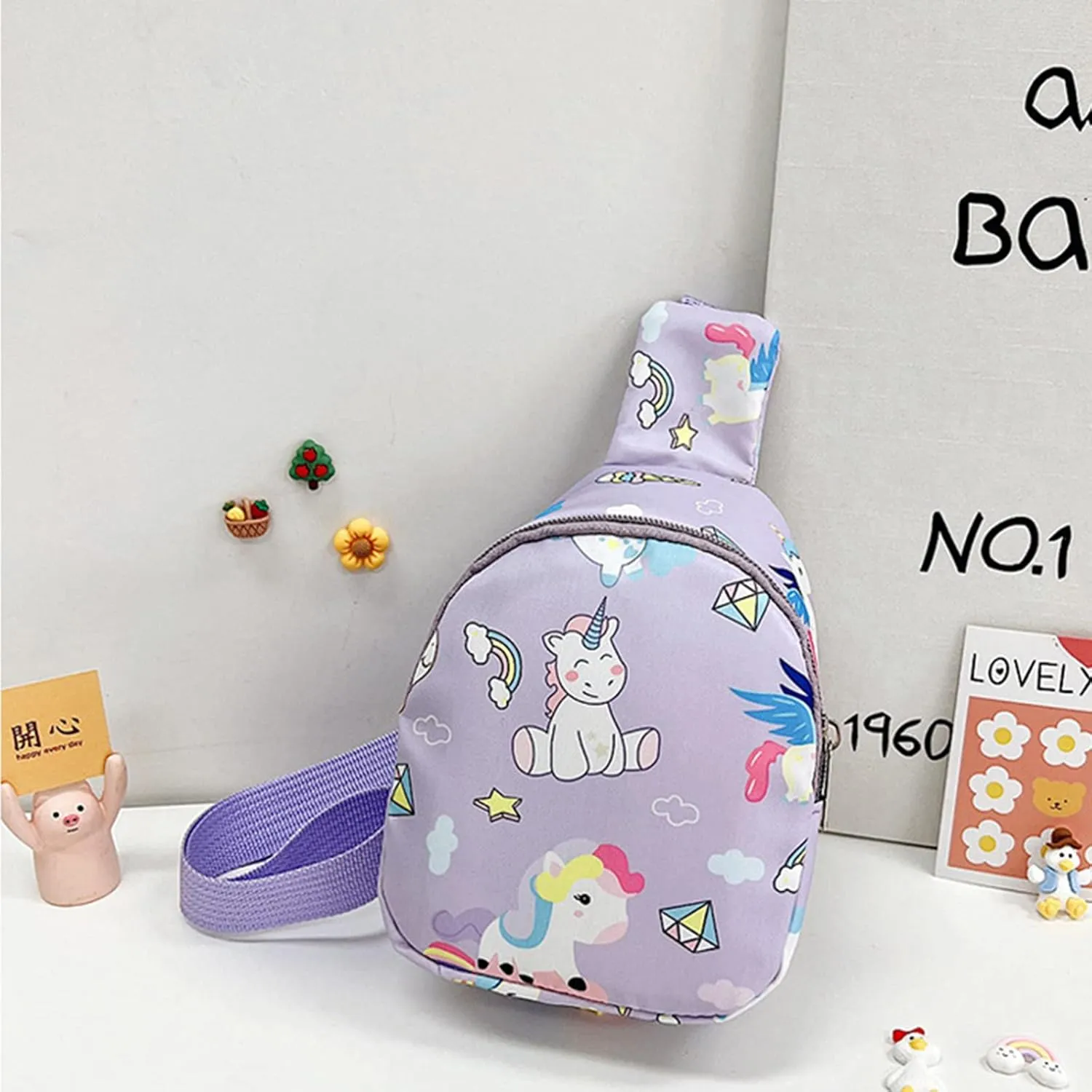 Ralcosuss Kids Cute Animal Dinosaur Unicorn Crossbody Chest Sling Bag Shoulder Bag for Girls Boys