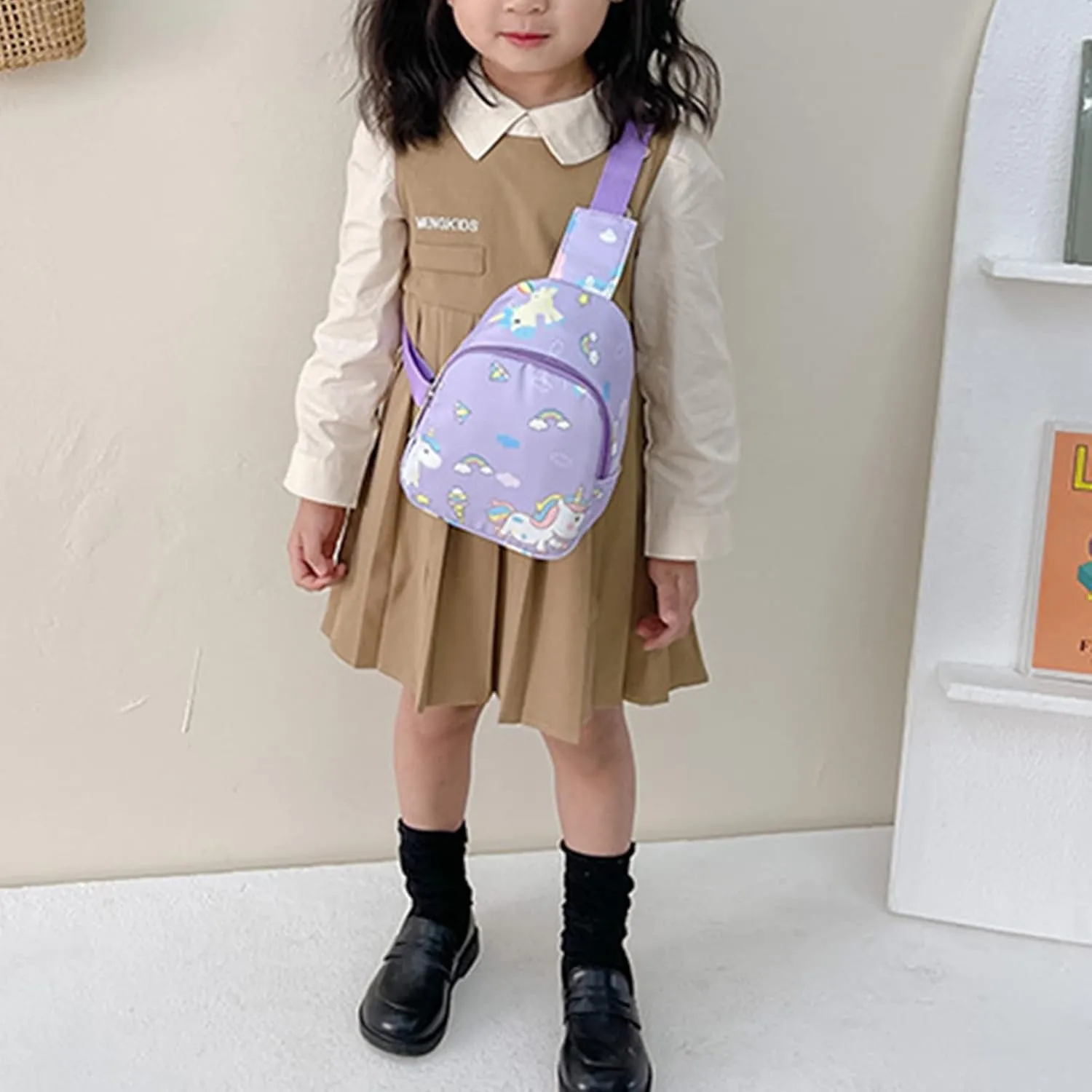 Ralcosuss Kids Cute Animal Dinosaur Unicorn Crossbody Chest Sling Bag Shoulder Bag for Girls Boys