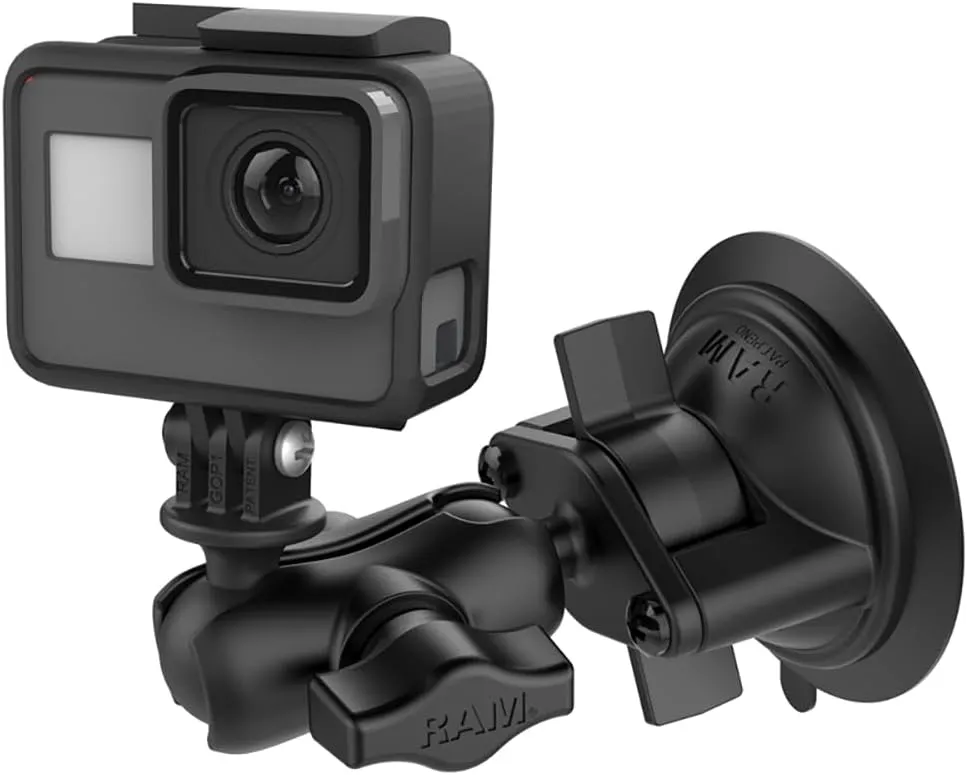 RAM Mounts Twist-Lock Suction Cup Mount with Universal Action Camera Adapter RAM-B-166-A-GOP1U