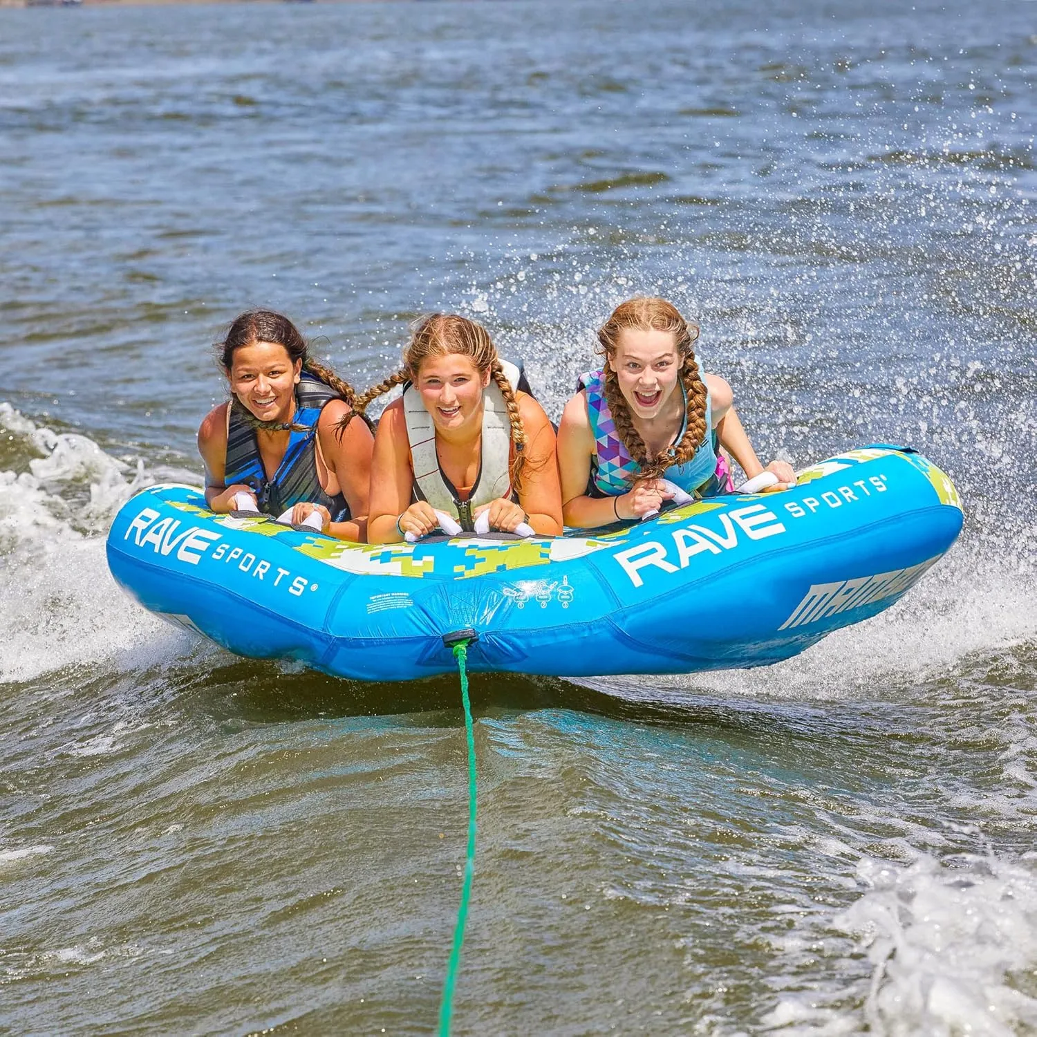 RAVE Sports Mambo Boat Towable Tube - Inflatable Boating Tube for 1-3 Riders
