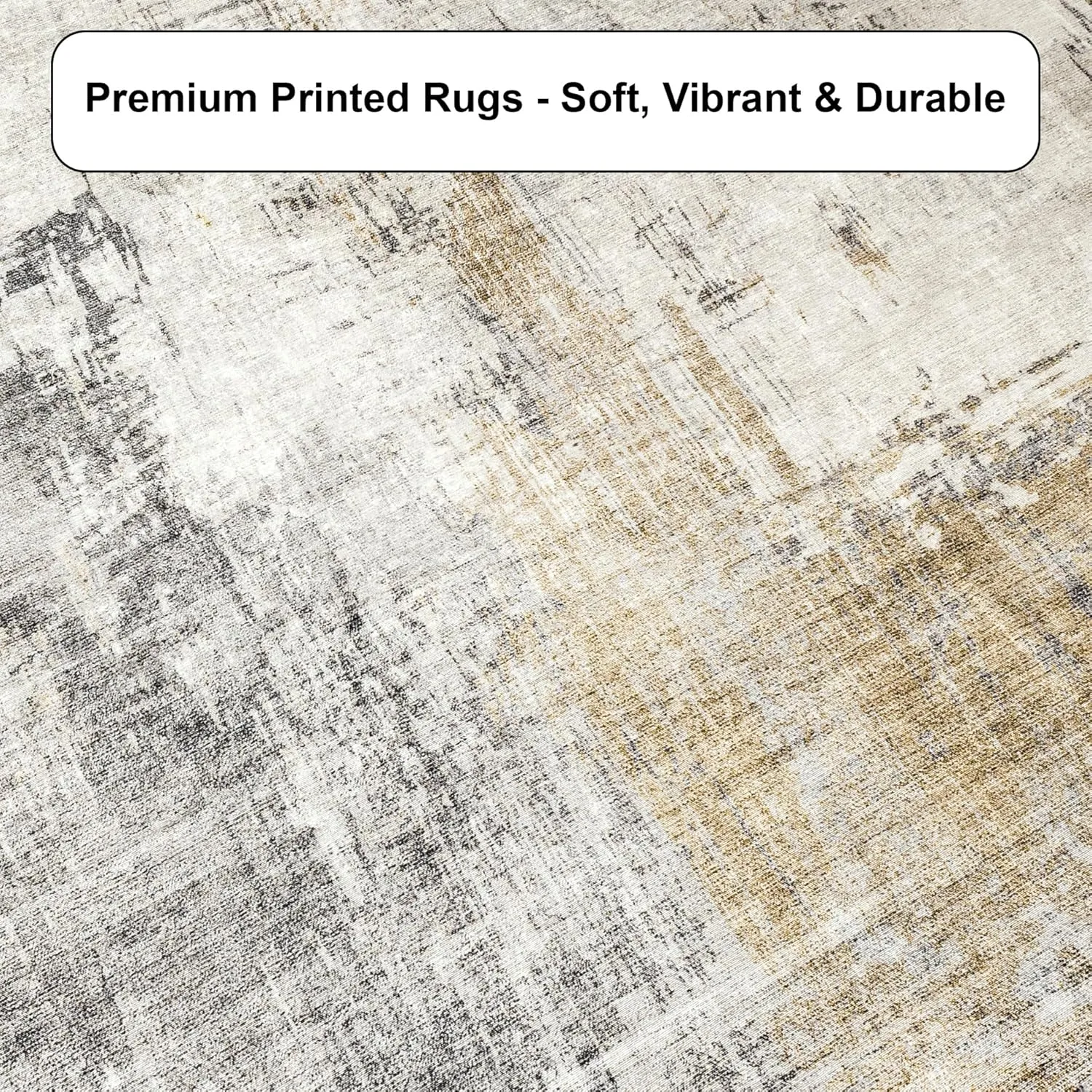 ReaLife Rugs Machine Washable Area Rug Runner - Living Room Bedroom Bathroom Kitchen Entryway Office - Padded Low Pile Stain Resistant Premium - Modern Abstract Contemporary - Quinn - Beige 2'6" x 6'