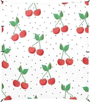 Red Cherries on Dotted Beach Tent Camping Sun Shelters Portable Outdoor Canopy Sun Shade for Camping Trips Fishing Backyard Fun or Picnics Easy Setup with Carrying Bag