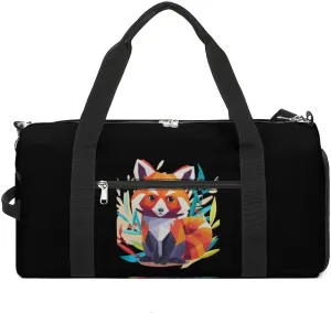 Red Panda Sports Gym Bag for Men Women Travel Duffel Bag with Shoulder Strap