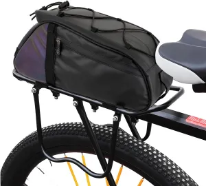 Reflective Rear Rack Bag, Waterproof Bicycle Trunk Pannier for Bicycle Rear Rack, Bike Rack Bag With Shoulder Strap for Travel Commute