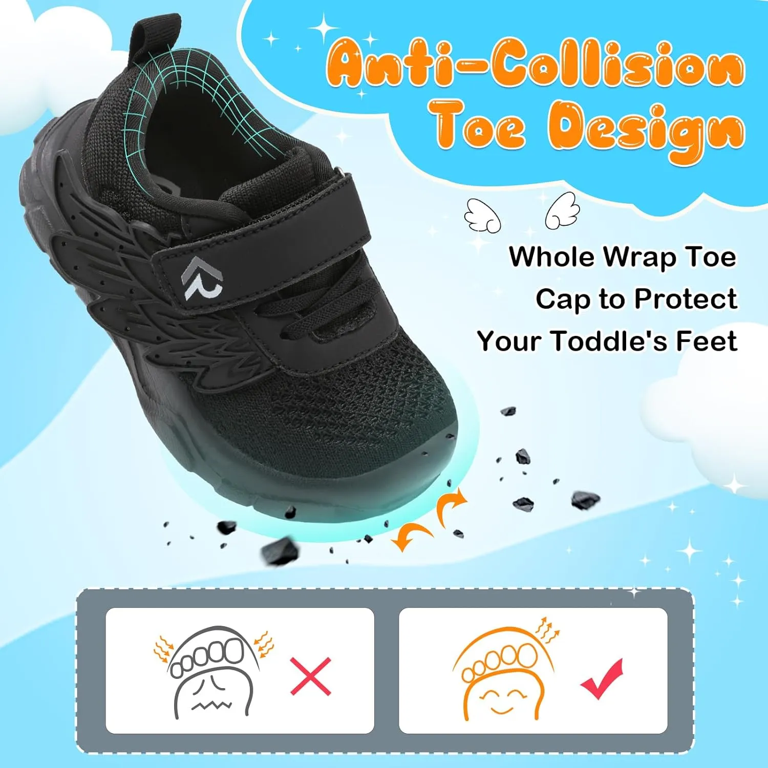 relxfeet Toddler Boys Girls Shoes Wide Toe Box Barefoot Sneakers Fashion Lightweight Breathable Tennis Walking Shoes