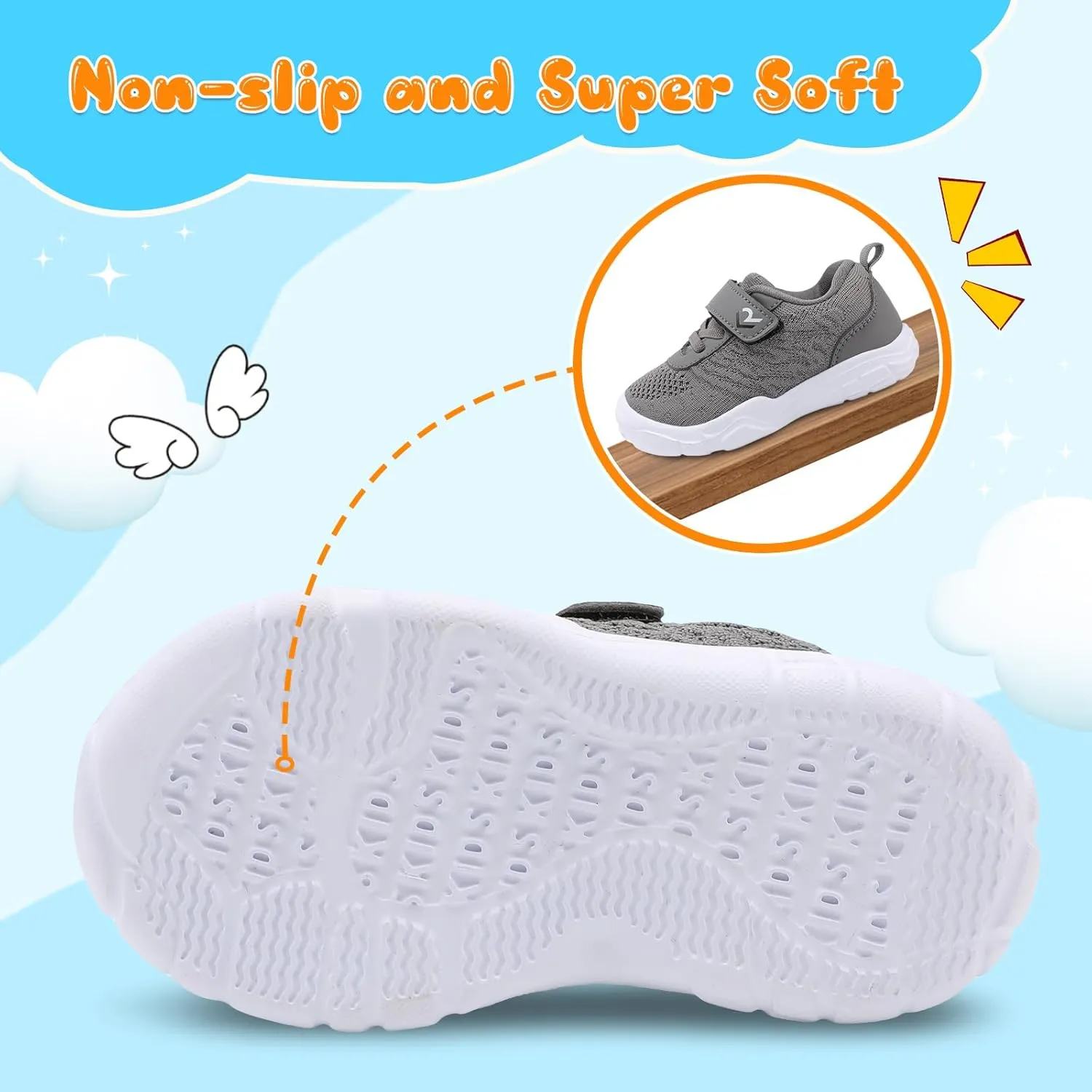 relxfeet Toddler Boys Girls Shoes Wide Toe Box Barefoot Sneakers Fashion Lightweight Breathable Tennis Walking Shoes