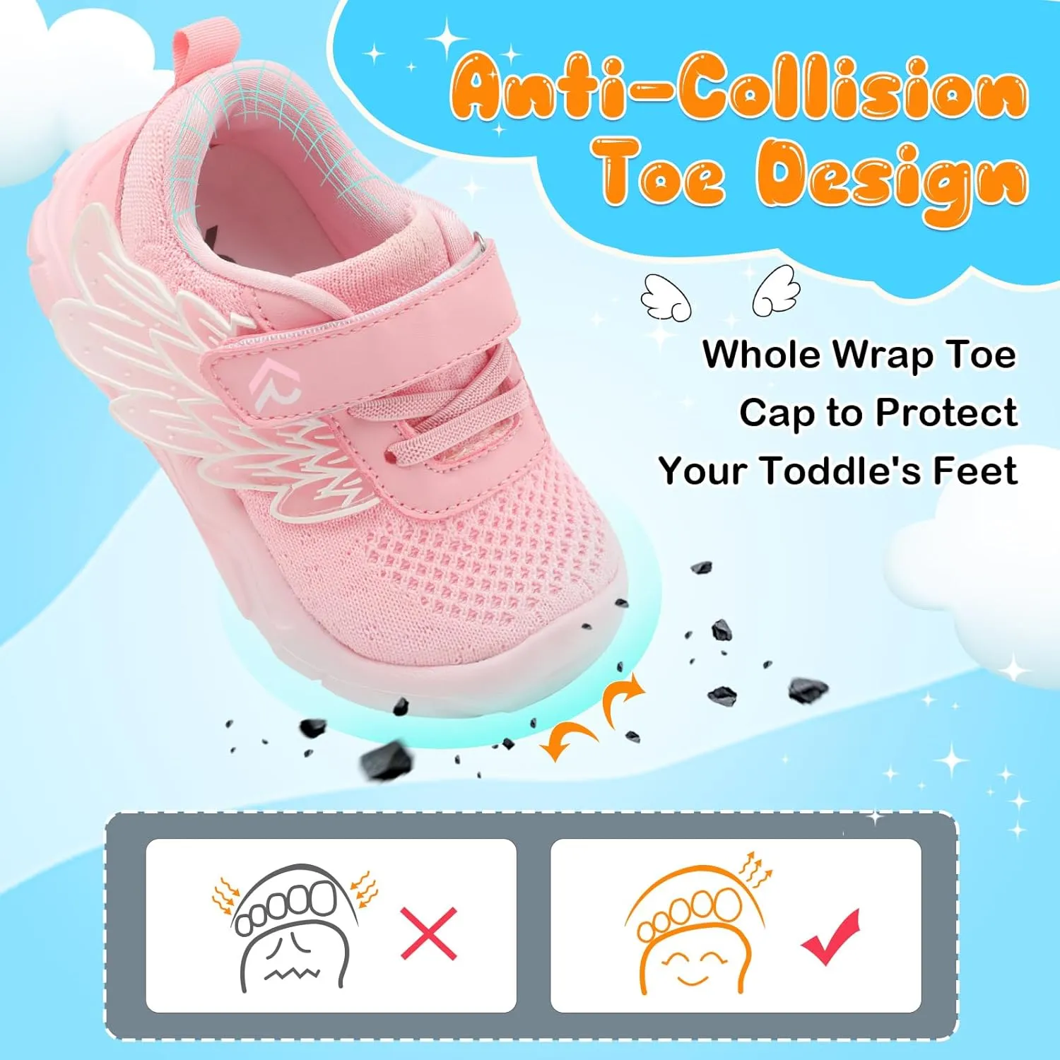relxfeet Toddler Boys Girls Shoes Wide Toe Box Barefoot Sneakers Fashion Lightweight Breathable Tennis Walking Shoes