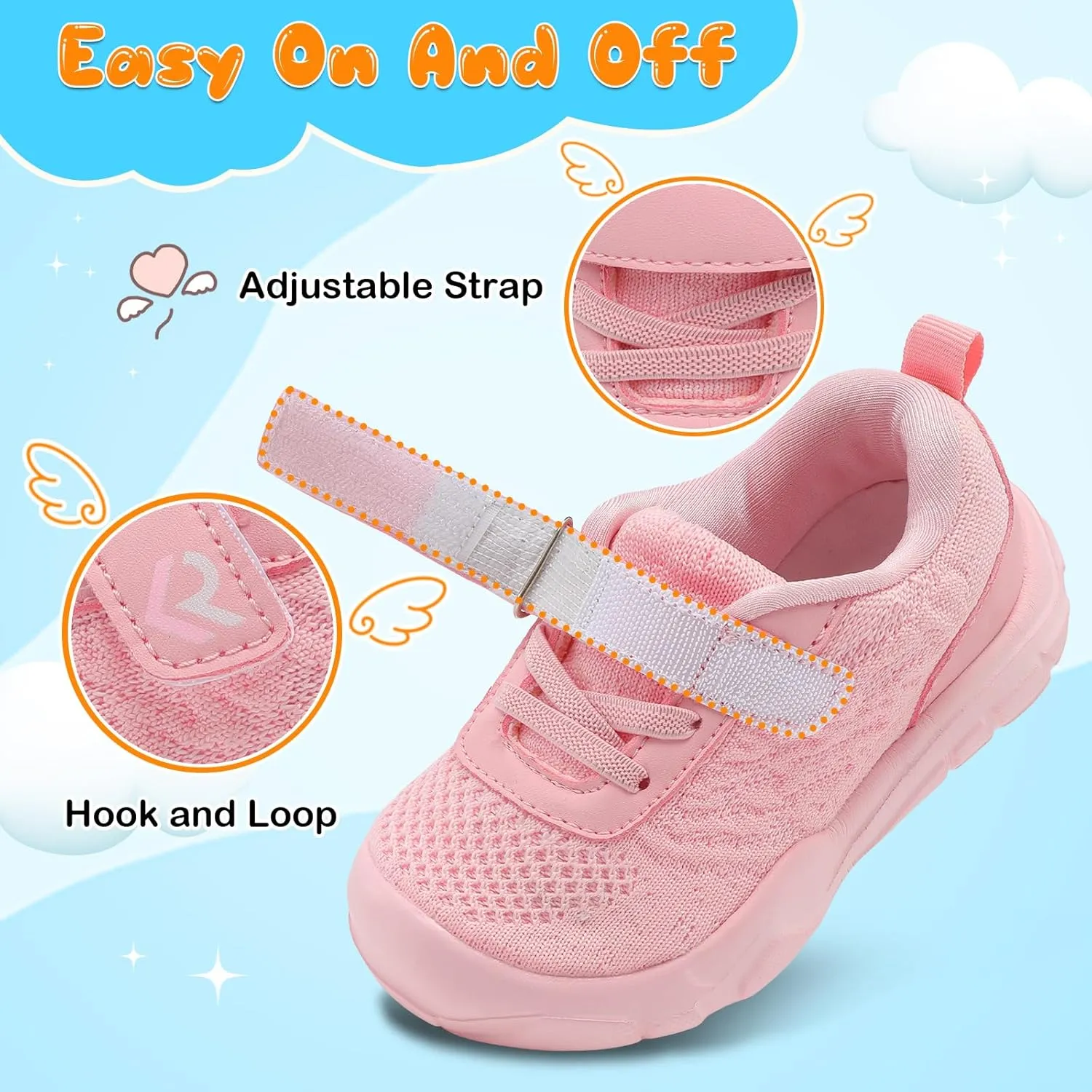 relxfeet Toddler Boys Girls Shoes Wide Toe Box Barefoot Sneakers Fashion Lightweight Breathable Tennis Walking Shoes