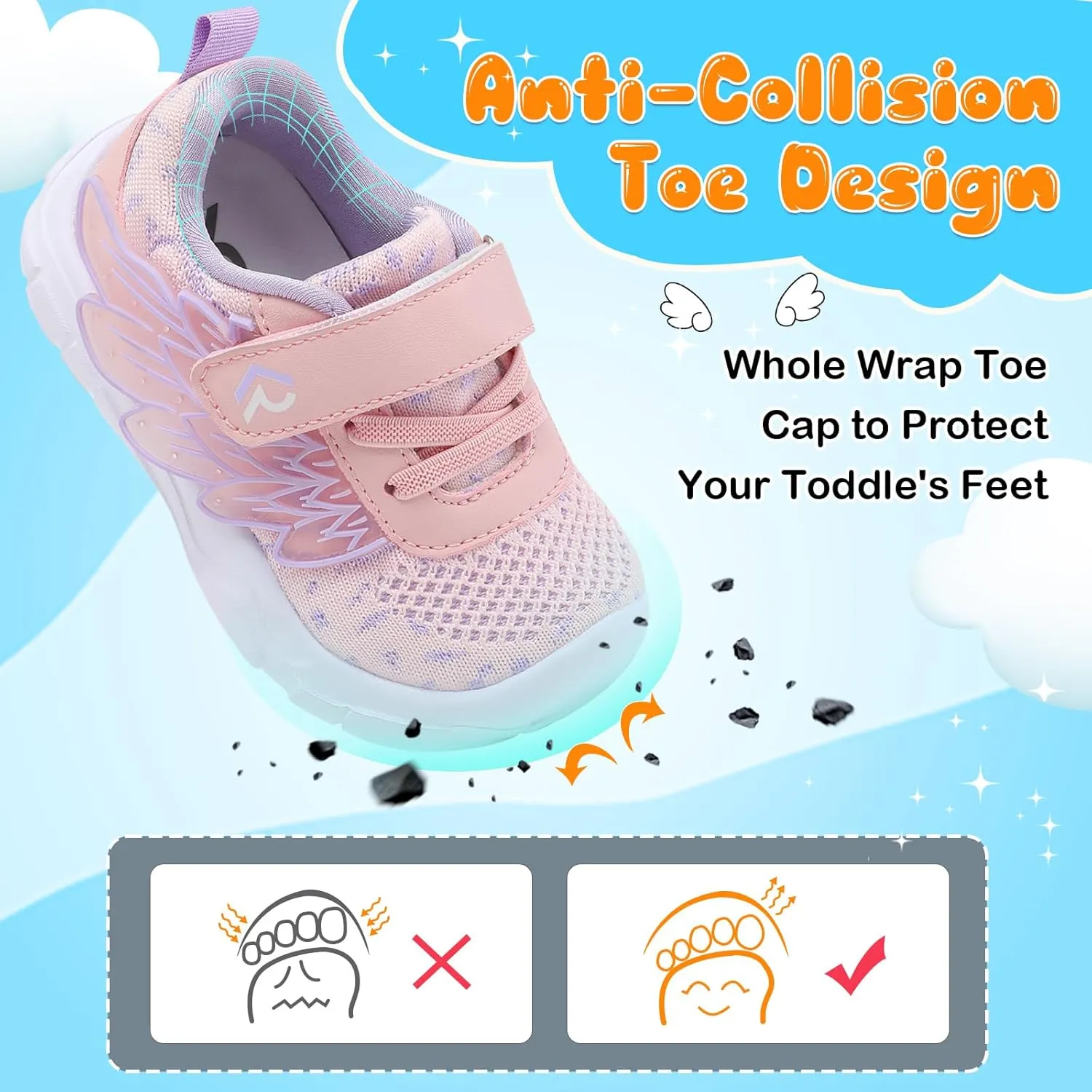 relxfeet Toddler Boys Girls Shoes Wide Toe Box Barefoot Sneakers Fashion Lightweight Breathable Tennis Walking Shoes