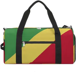 Republic Congo Flag Gym Bag for Men Women with Waterproof Shoe Compartment Travel Tote