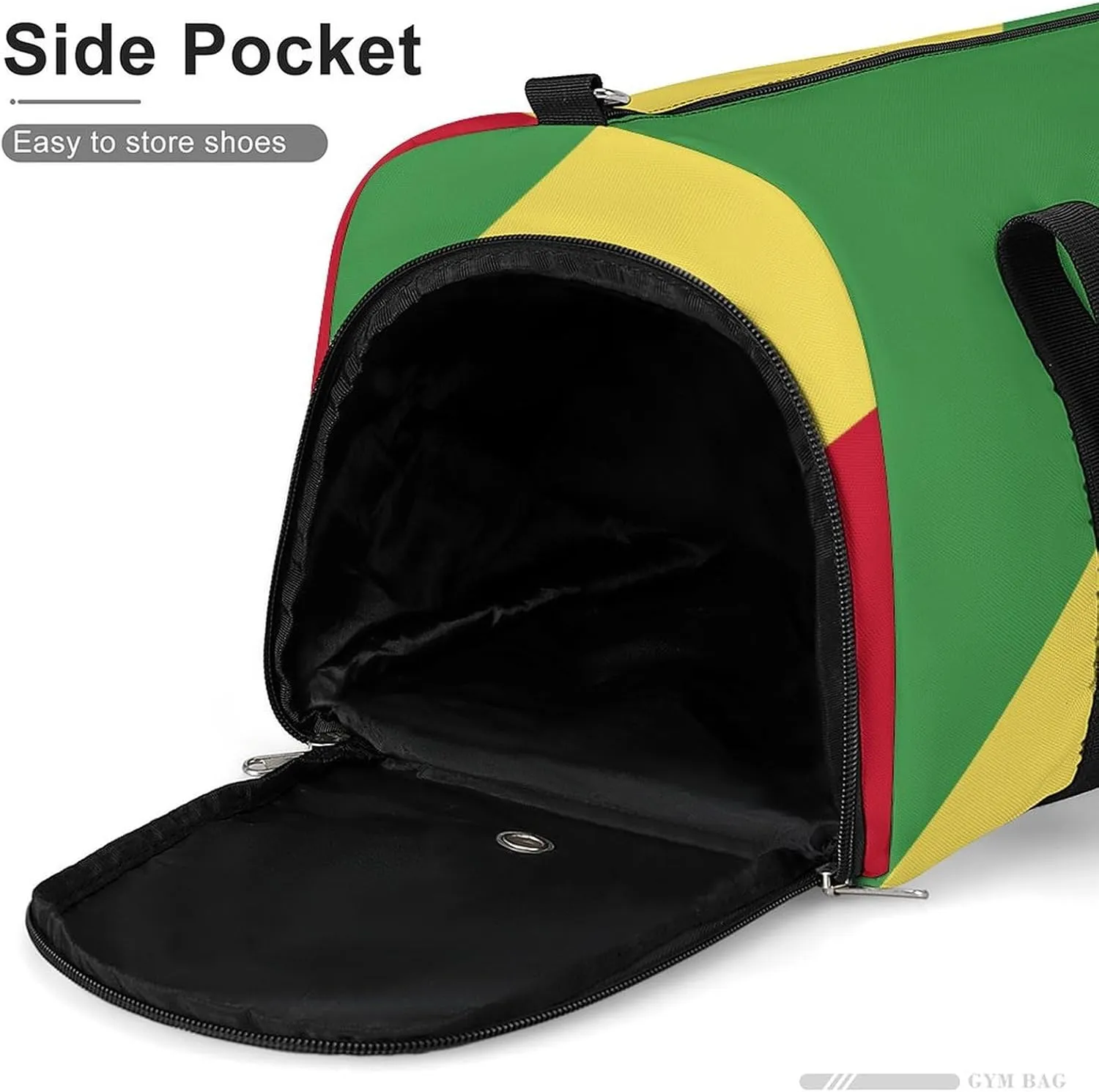 Republic Congo Flag Gym Bag for Men Women with Waterproof Shoe Compartment Travel Tote