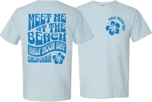 Retro Half Moon Bay California Front and Back Print Comfort Colors Short Sleeve Tee Unisex