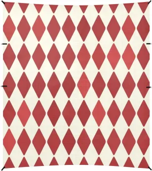 Retro Red Rhombus Beach Tent Camping Sun Shelters Portable Outdoor Canopy Sun Shade for Camping Trips Fishing Backyard Fun or Picnics Easy Setup with Carrying Bag