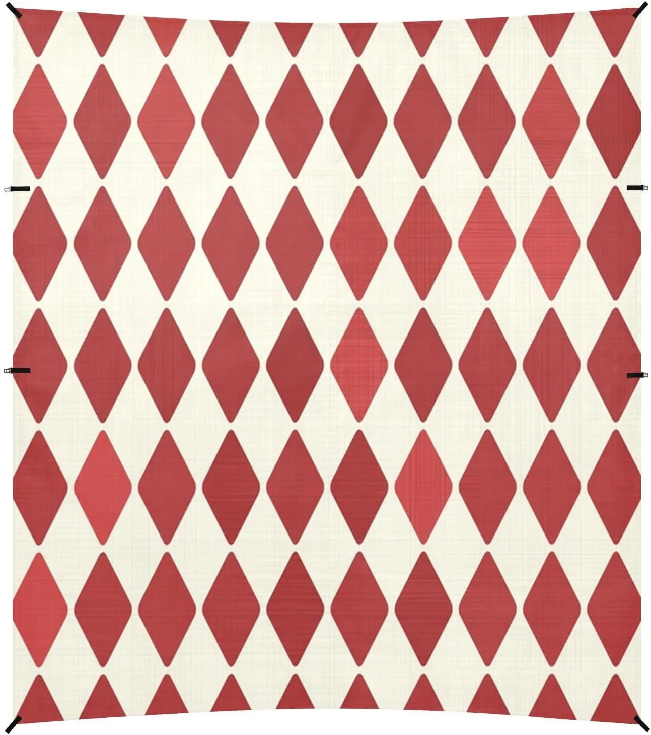 Retro Red Rhombus Beach Tent Camping Sun Shelters Portable Outdoor Canopy Sun Shade for Camping Trips Fishing Backyard Fun or Picnics Easy Setup with Carrying Bag