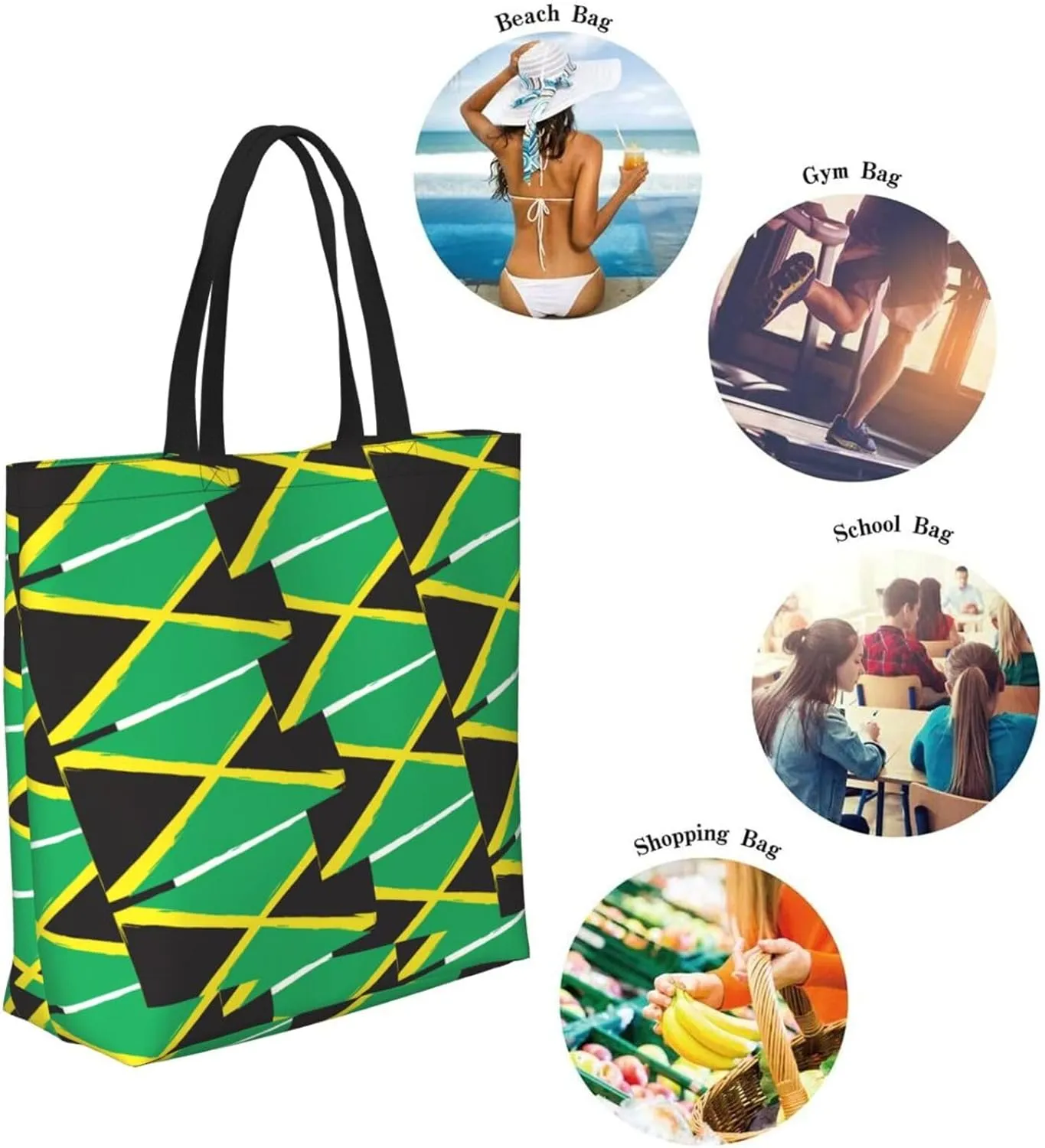 Reusable Grocery bags Big Capacity Shopping Bag Canvas Shoulder Tote Handbag for Women Girls