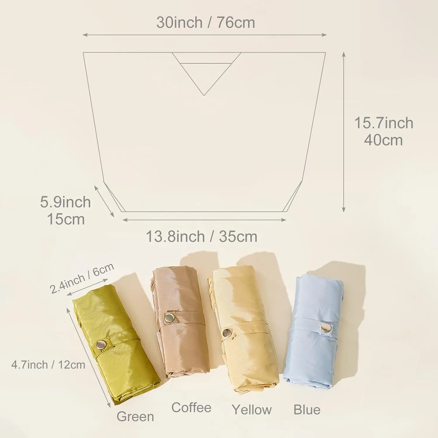 Reusable Shopping Bags for Groceries, Heavy Duty Waterproof Cloth Tote Bag for Daily Use, Travel, Picnic, Camping, Beach (Green)