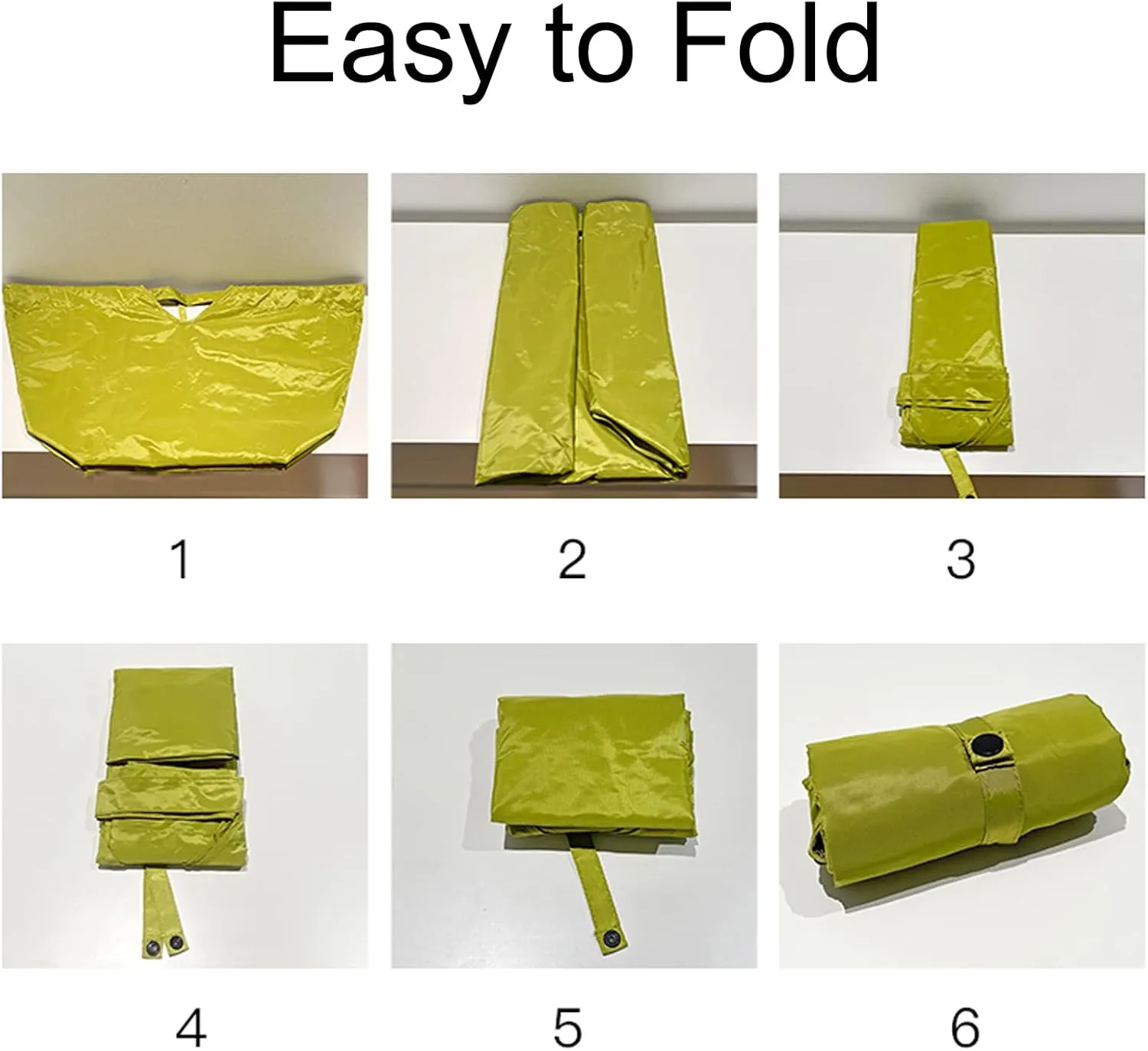 Reusable Shopping Bags for Groceries, Heavy Duty Waterproof Cloth Tote Bag for Daily Use, Travel, Picnic, Camping, Beach (Green)