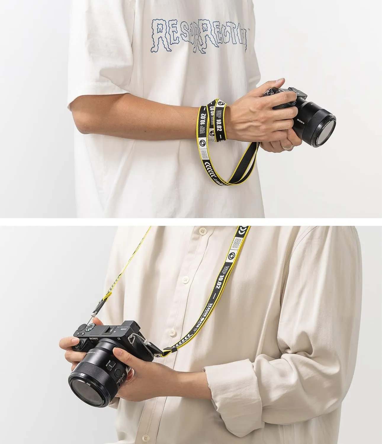 Ringke Shoulder Strap [Phone Lanyard] Designed for Camera Strap and Phone Strap, Adjustable Sturdy Universal Crossbody Strap Compatible with Camera and Phone Case - Ticket Band Black