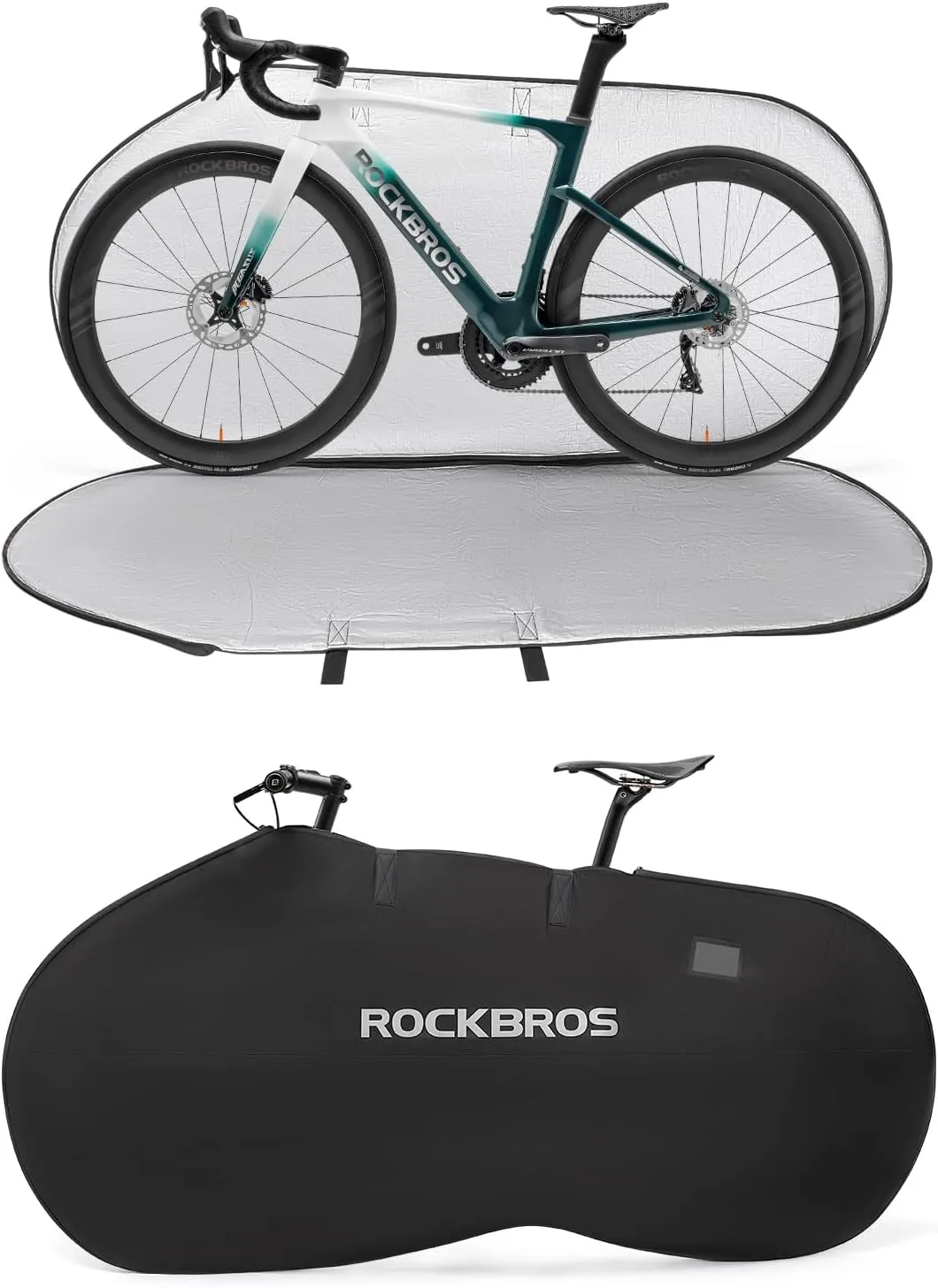 ROCKBROS Bike Travel Bag for Transportation Travel Outdoor Indoor Bike Storage Bag Anti-dust Waterproof Bike Covers for 26 inch Mountain Bike Road Bike, Black