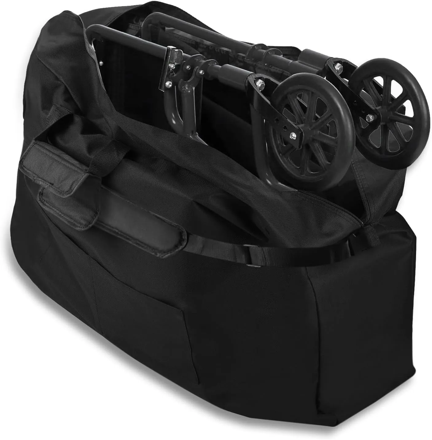 Rollator Travel Bag, Heavy Duty Wheelchair Bag for Folding Walker Compact Wheelchair, Waterproof Portable Carry Case Cover for Airplane Car Travel, 35 x 9.5 x 26 Inches