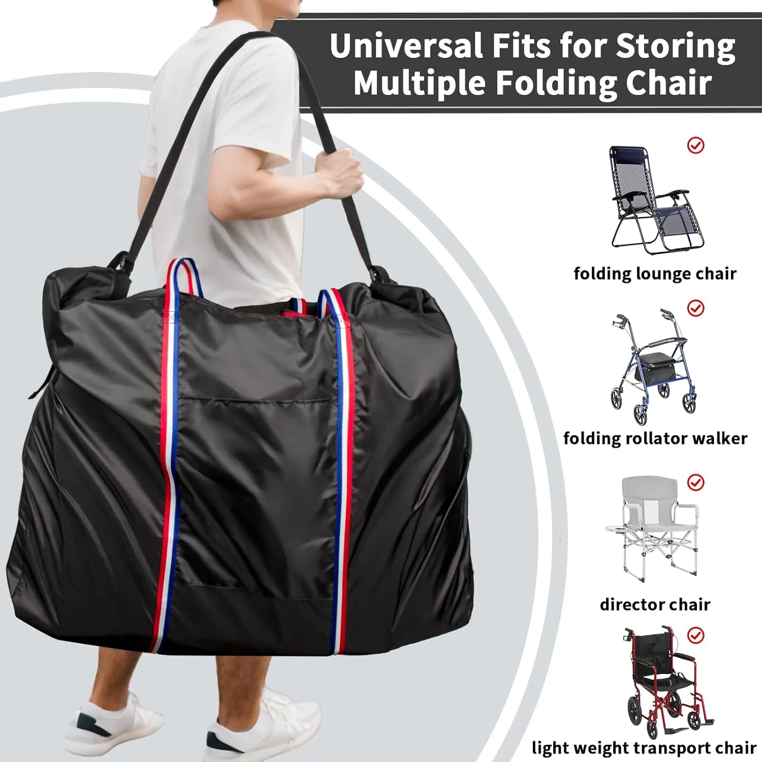 Rollator Travel Bag - Waterproof Wheelchair Bag for Folding Walker, Compact Wheelchair Transport Chair Portable Carry Case Cover for Car & Airplane TSA Traveling (34" Lx17 Wx42 H)