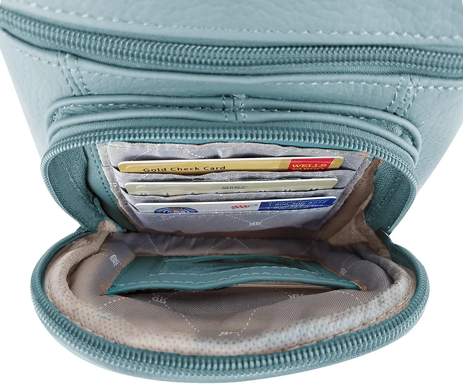 Roma Leathers Genuine X-Large Crossbody Purse, Multi-Pocket, Adjustable Strap, XL