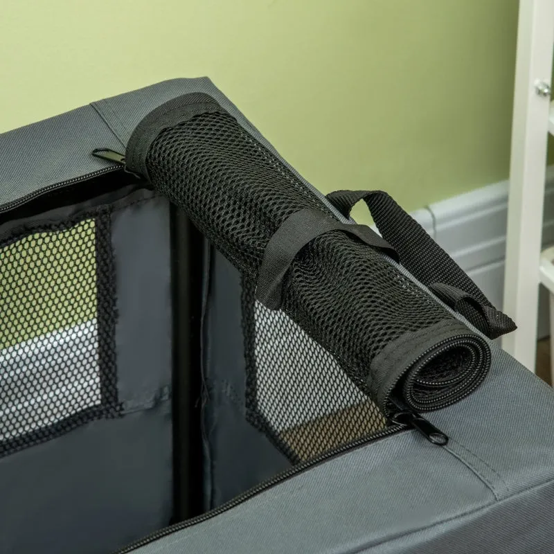 Rootz Foldable Transport Box - Pet Travel Crate - Portable Pet Carrier - Easy Access - Comfortable Interior - Excellent Ventilation - 60cm x 42cm x 42cm - Oxford Polyester & Steel